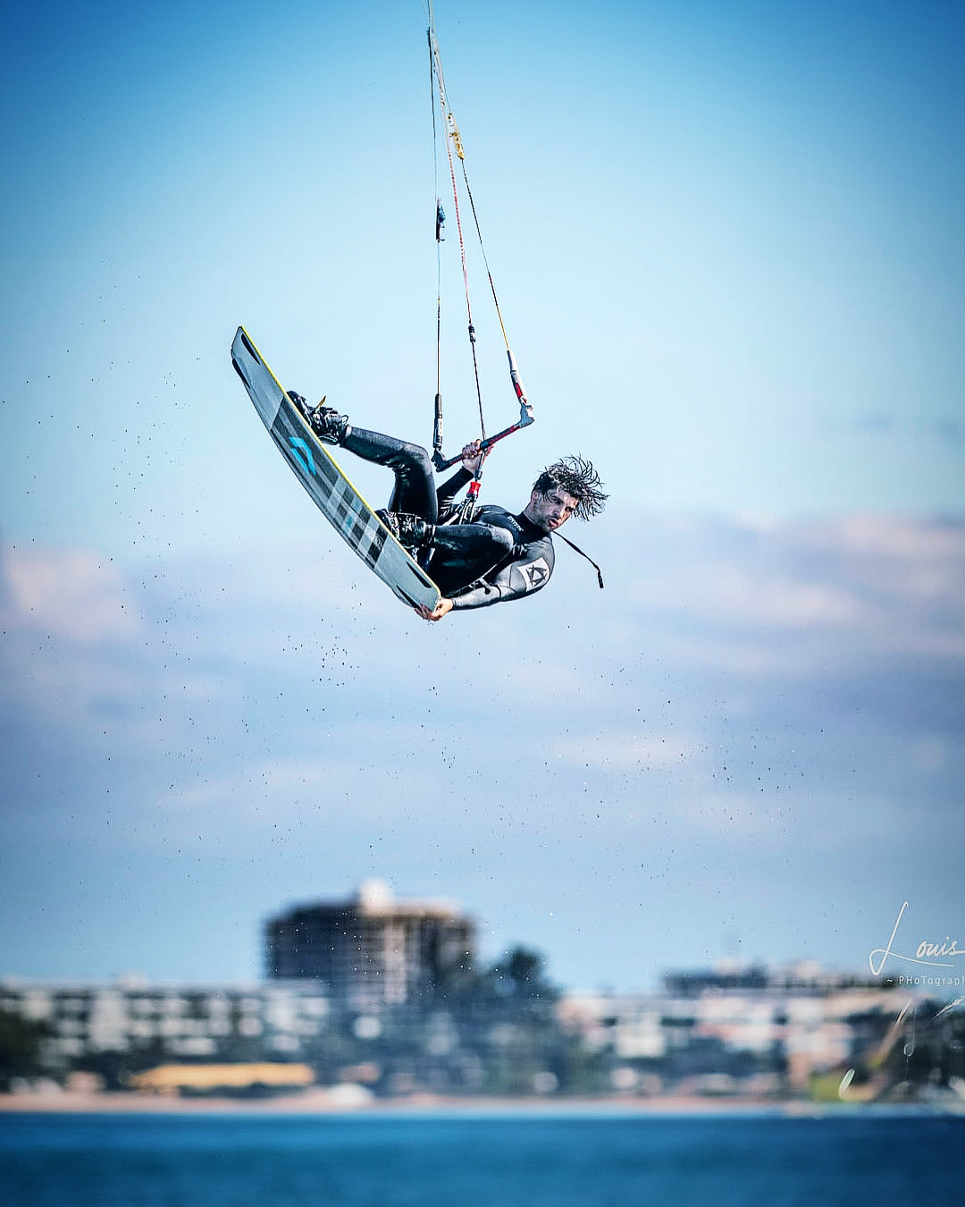 Matthew Blew kiteboarding