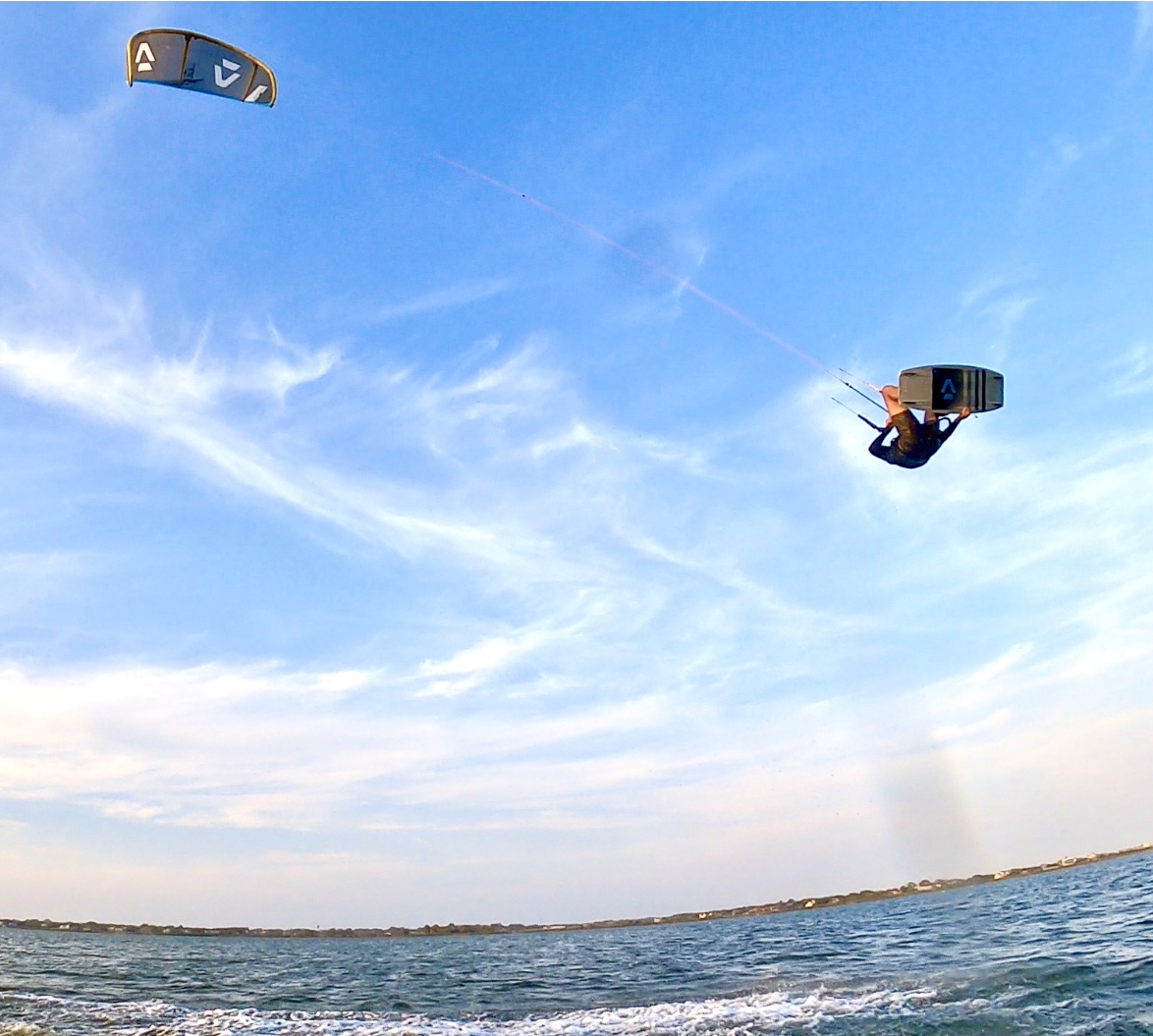 Matthew Blew kiteboarding big air